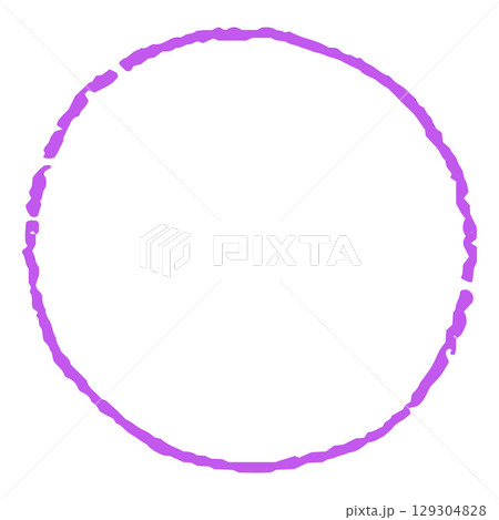 Purple outline crayon sketch geometric round vector shape, chalk or pencil scribble circle figure, abstract kid drawing Purple outline crayon sketch geometric round vector shape, chalk or pencil scribble circle figure, abstract kid drawing 129304828