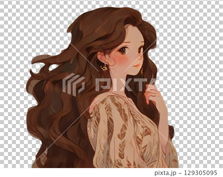 頭髮茂密的女人 頭髮茂密的女人 129305095