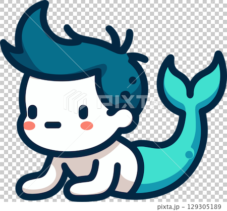 游泳人魚的插圖 129305189