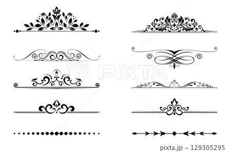 Vintage set. Floral elements for design monograms, invitations, frames, menus and labels. Graphic design of the website, cafes, boutiques, hotels, wedding invitations. 129305295