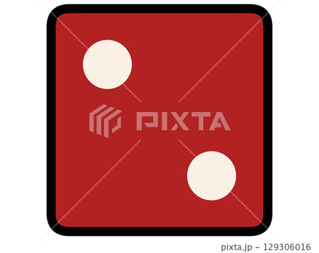 シンプル＆シックな赤いサイコロのイラスト素材 129306016