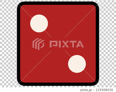 シンプル＆シックな赤いサイコロのイラスト素材 129306016