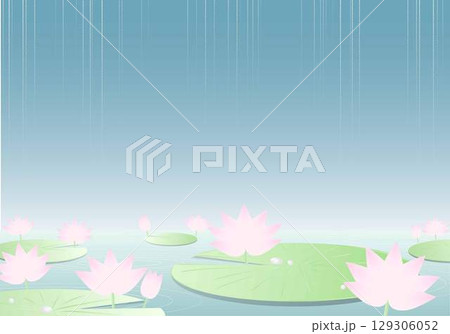 雨降りの蓮池 129306052