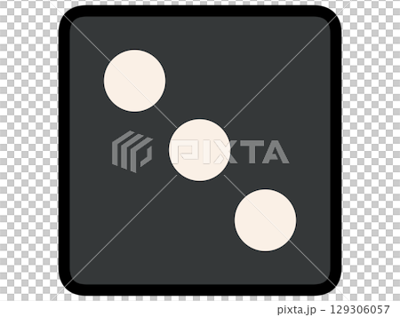 Simple and chic black dice illustration material 129306057