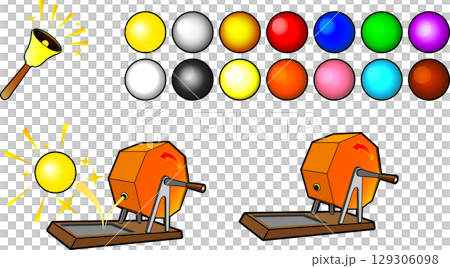 ガラポン抽選機イラストセット 129306098