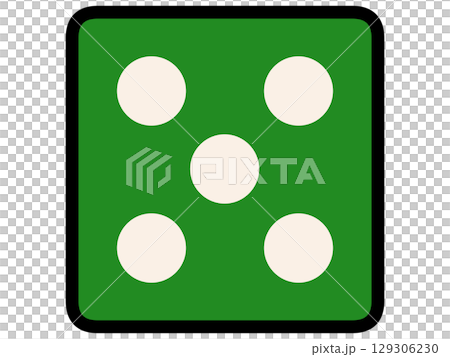 Simple and chic green dice illustration material 129306230