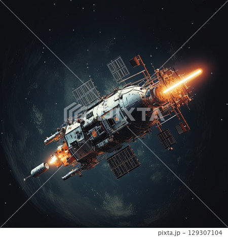 Advanced Satellite Orbiting Earth High-Tech Communication and Observation Technology 129307104