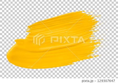 Yellow brush isolated on transparent background 129307647