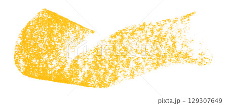 Yellow crayon brush stroke isolated on transparent background 129307649