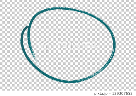 Green pencil highlight circle mark isolated on transparent background Green pencil highlight circle mark isolated on transparent background 129307652