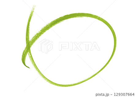 Green pencil highlight circle mark isolated on transparent background Green pencil highlight circle mark isolated on transparent background 129307664