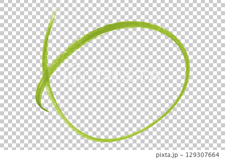 Green pencil highlight circle mark isolated on transparent background Green pencil highlight circle mark isolated on transparent background 129307664