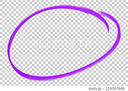 Purple pencil highlight circle mark isolated on transparent background 129307666