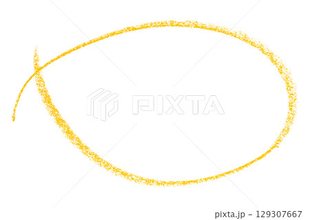 Yellow pencil highlight circle mark isolated on transparent background 129307667