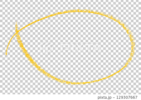 Yellow pencil highlight circle mark isolated on transparent background 129307667