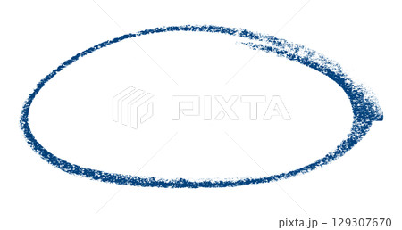 Blue pencil highlight circle mark isolated on transparent background 129307670