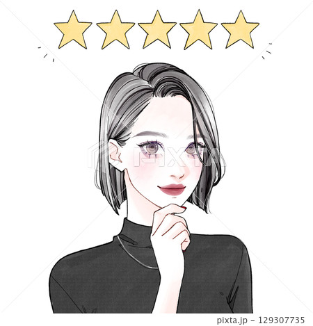 星5つ評価_クール女性ver. 星5つ評価_クール女性ver. 129307735