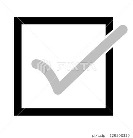 未完了のチェックマークアイコン（アウトライン） 129308339