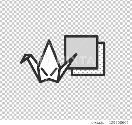 紙鶴摺紙圖示插圖 129308665