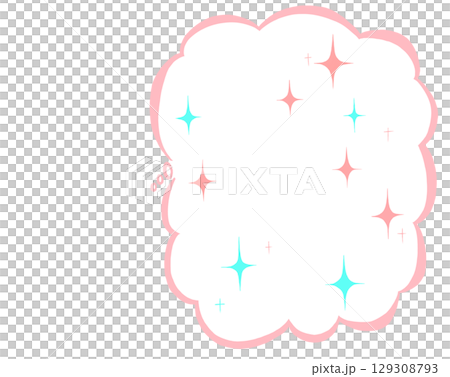 Sparkling cloud-shaped speech bubble Sparkling cloud-shaped speech bubble 129308793