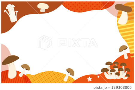 きのこのベクターイラストフレーム素材 129308800
