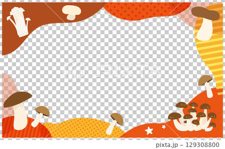 きのこのベクターイラストフレーム素材 129308800