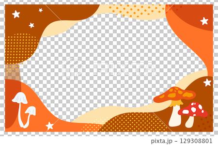 Mushroom vector illustration background frame material 129308801