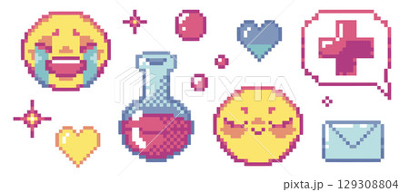 Pixel art y2k set 129308804