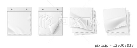 White fabric swatch mockup set 129308835