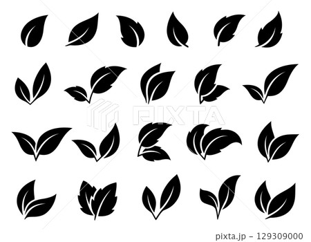 leaves and branches signs set icons leaves and branches signs set icons 129309000