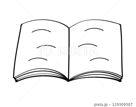 Open book Doodle icon. Element of education icon for mobile concept and web apps. Vector illustration isolate on a white background. 129309387
