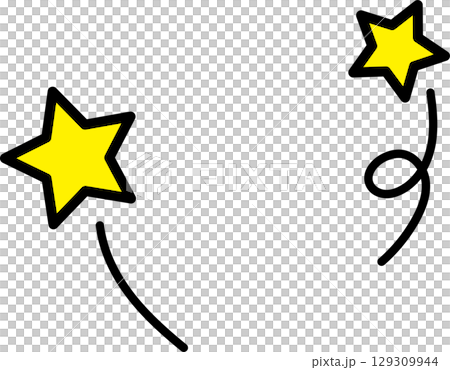 黑色邊框的黃色星星 129309944