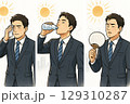 水分補給をするビジネスマン 129310287