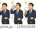 水分補給するサラリーマン 129310289