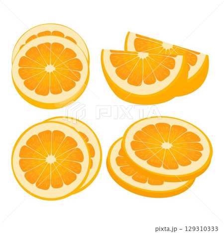 Vector illustration green and yellow pomelo in cartoon flat style. Pomelo orange tropical fruit isolated on white background, fresh food for diet, agricultural product, gardening farm 129310333