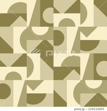 Abstract geometric seamless pattern arranged in a grid layout. Vector illustration. 129310605