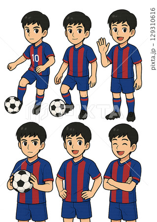 サッカー選手のイラスト 129310616