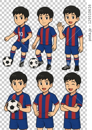 サッカー選手のイラスト 129310616