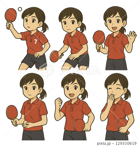 卓球選手のイラスト 卓球選手のイラスト 129310619