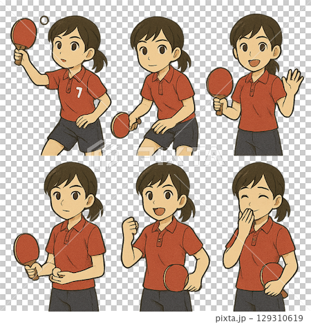 卓球選手のイラスト 卓球選手のイラスト 129310619