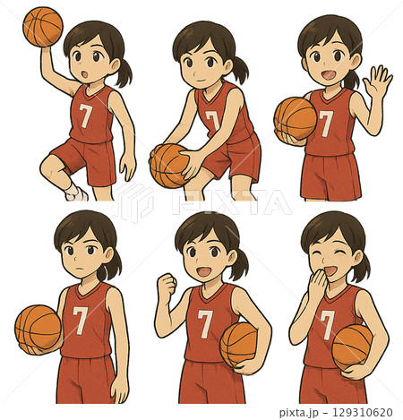 バスケットボール選手のイラスト 129310620