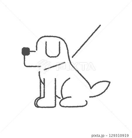 リードで繋がれた犬のアイコン 129310919