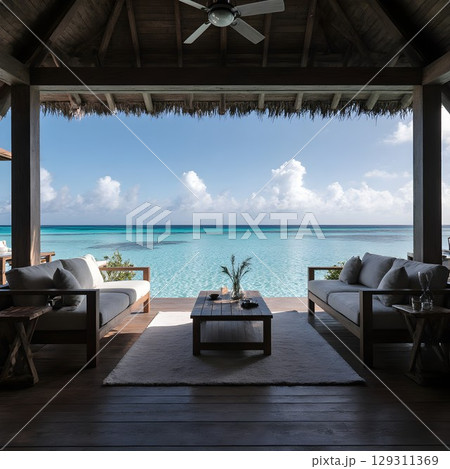 お洒落でラグジュアリーな水上ヴィラ 129311369