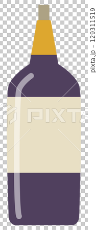 Illustration of a bottle of red wine 129311519