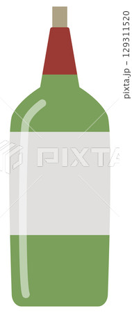 白ワインのボトルのイラスト 129311520