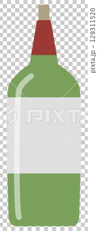白ワインのボトルのイラスト 129311520