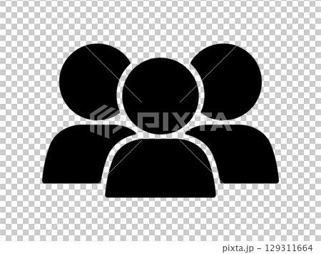 Multiple people icon monotone 129311664