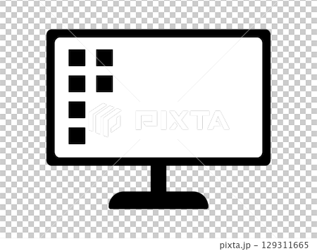 Monitor icon monochrome 129311665
