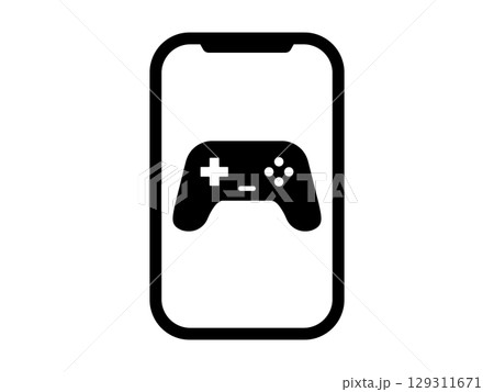 スマホとゲームのアイコン モノトーン スマホとゲームのアイコン モノトーン 129311671