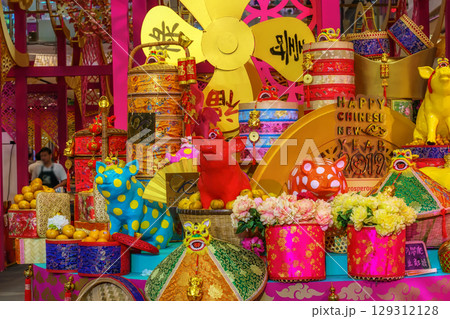 Vibrant Chinese New Year Display 129312128